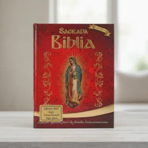 Sagrada Biblia Mediana Lupita Rectangular  cuerpo entero color Rojo