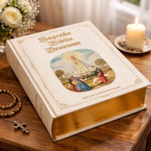 Sagrada Biblia Mediana Virgen de Fatima Rectangular medio cuerpo